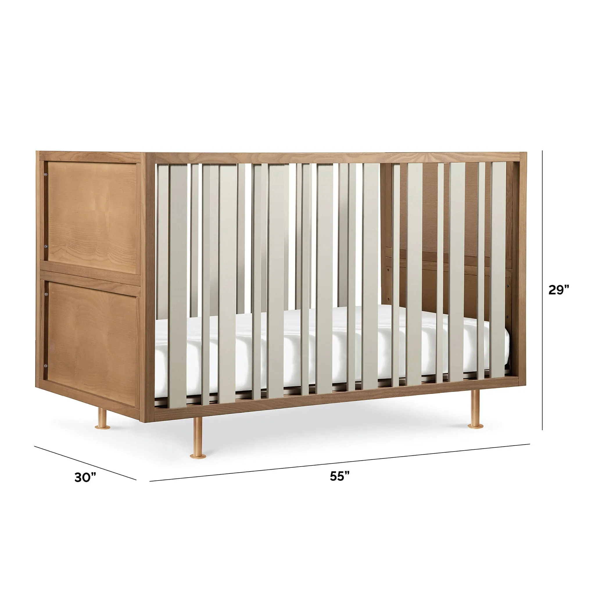 Nursery Works Couchette Novella avec kit de conversion - Frêne teinté  Ivoire