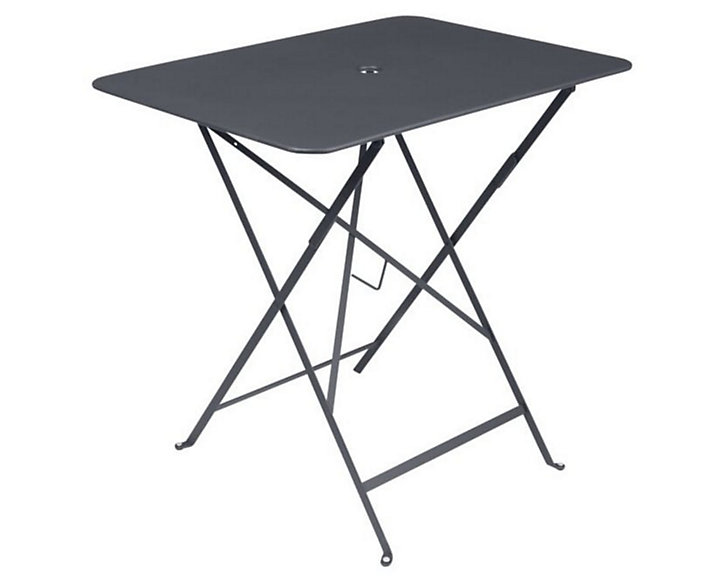 Table de jardin pliante Bistro en métal coloris carbone L.77 x l.57 x H.74 cm
