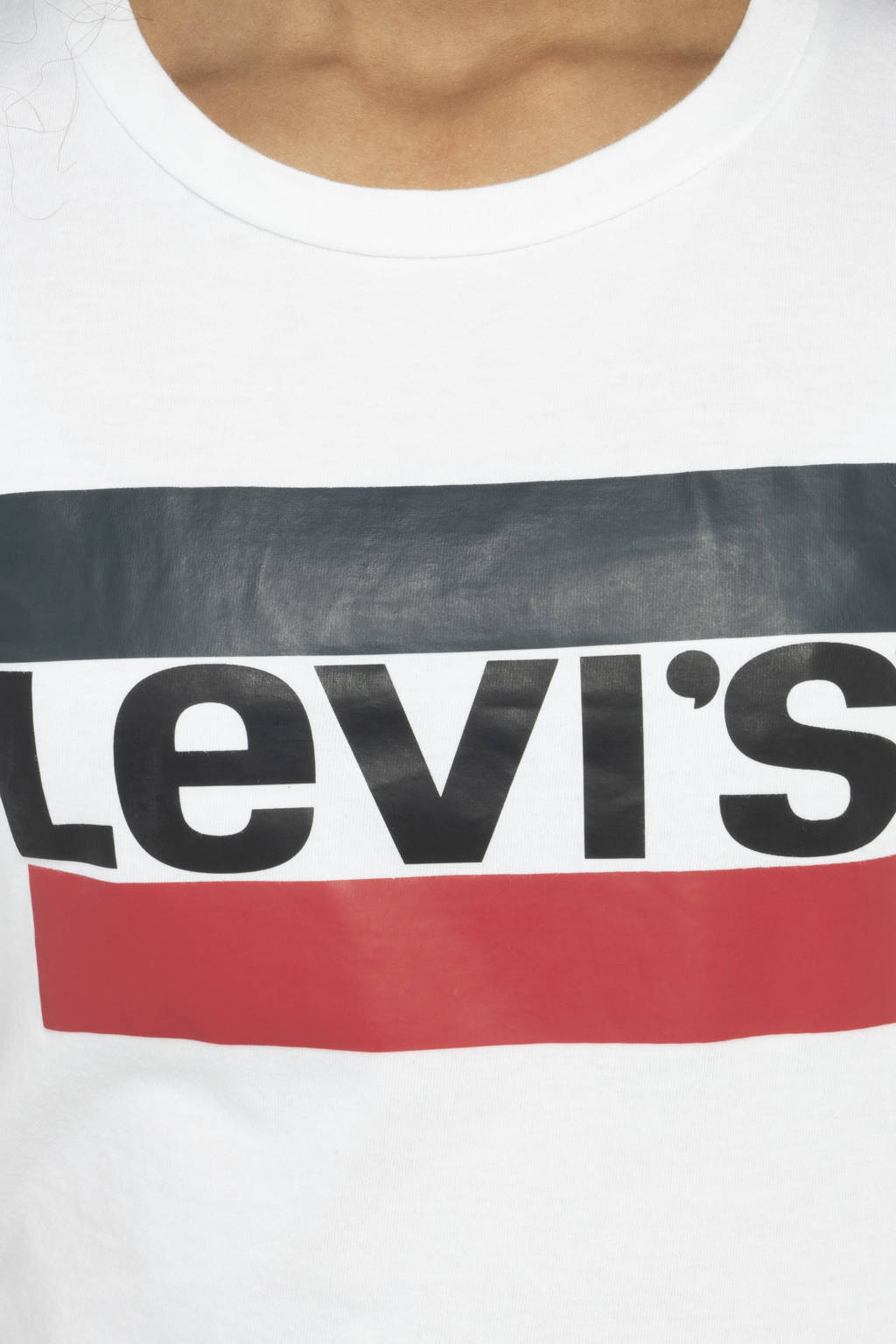 Levi's T-shirt met logo wit/rood/donkerblauw