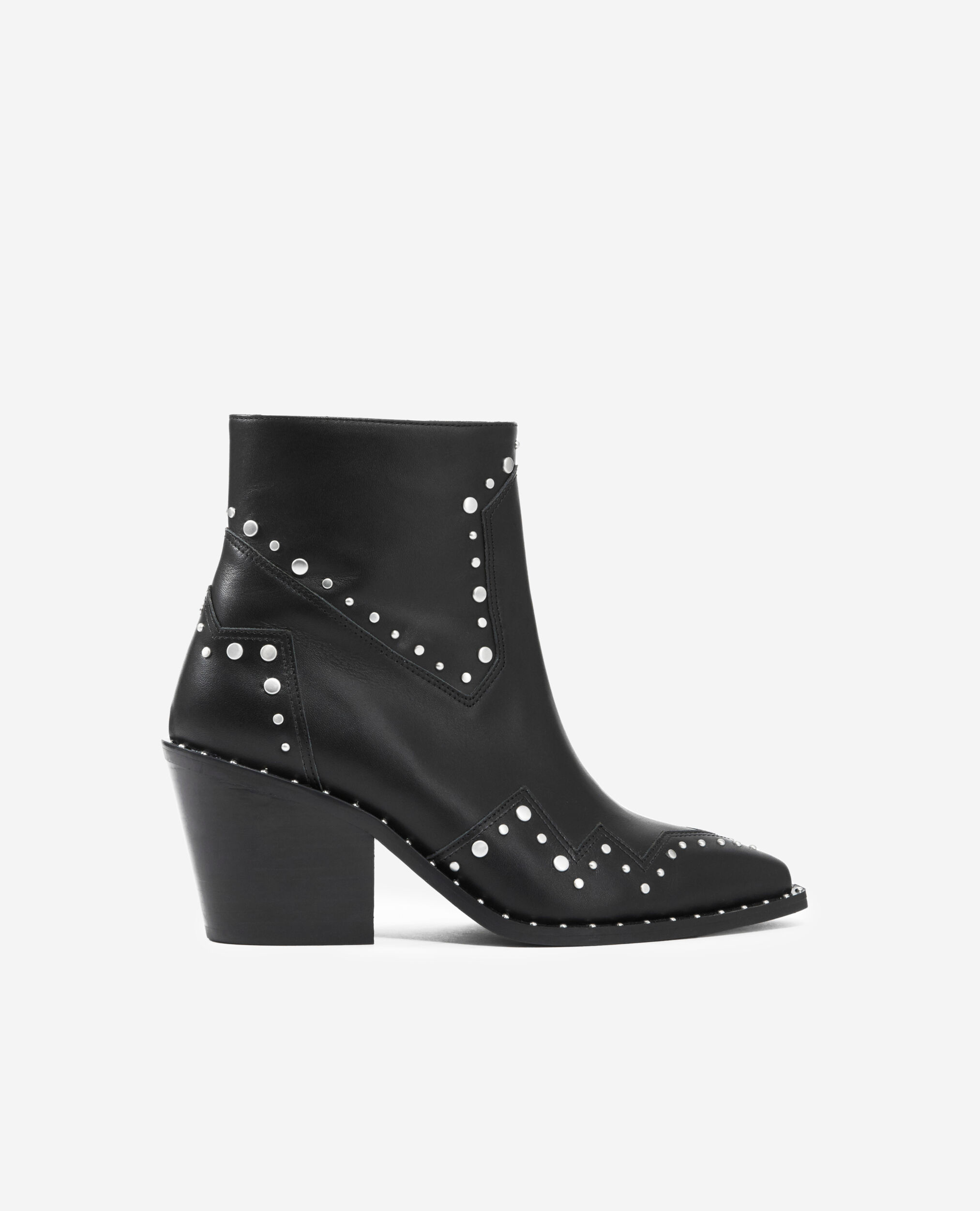 Bottines à talons en cuir