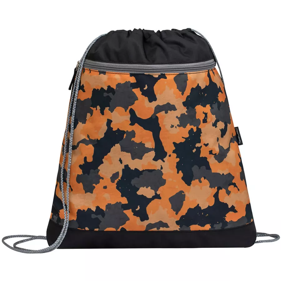 Belmil Schulranzen Smarty Schulranzen Set 6-teilig mit Brustgurt, Hüftgurt Orange Camouflage