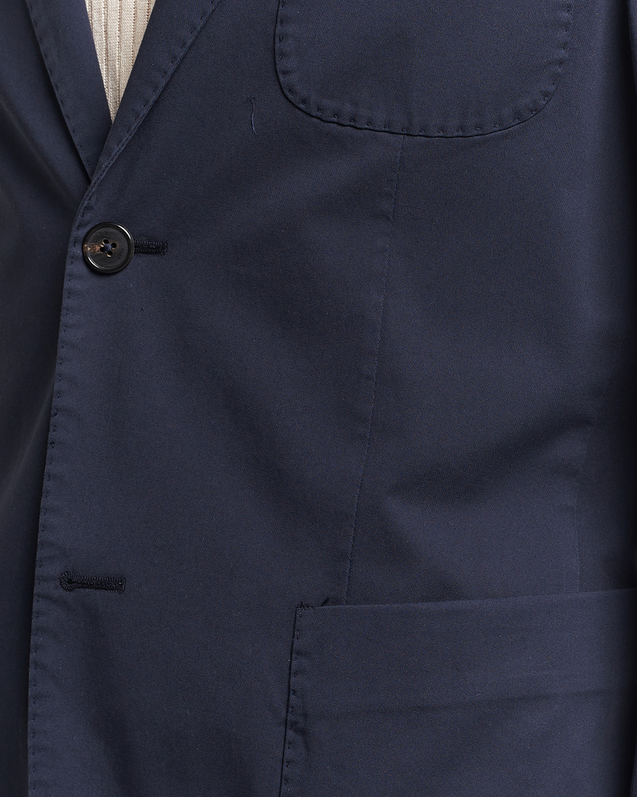 Incotex Unconstructed Comfort Cotton Blazer Navy