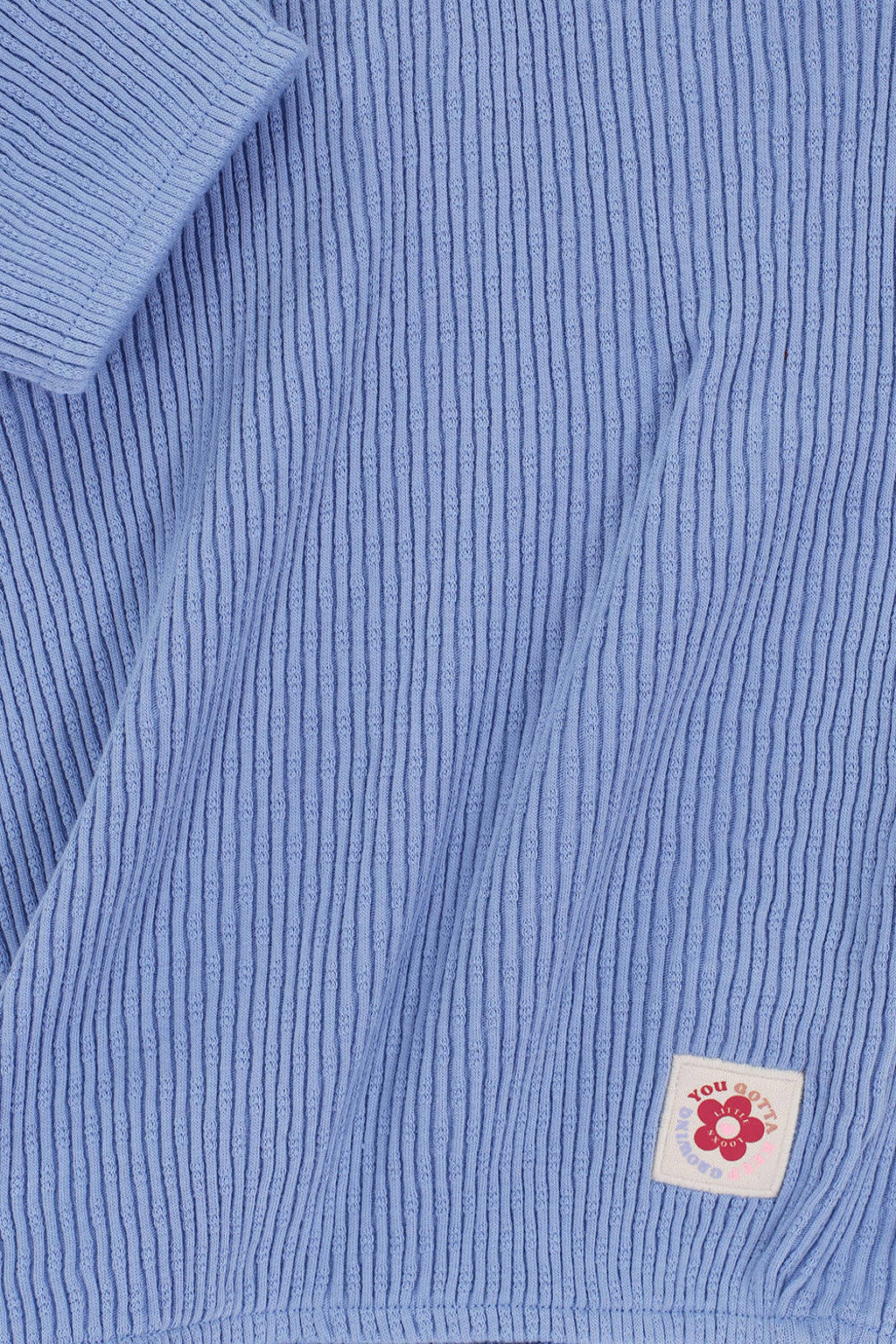 LOOXS top met col blauw rib gebreid
