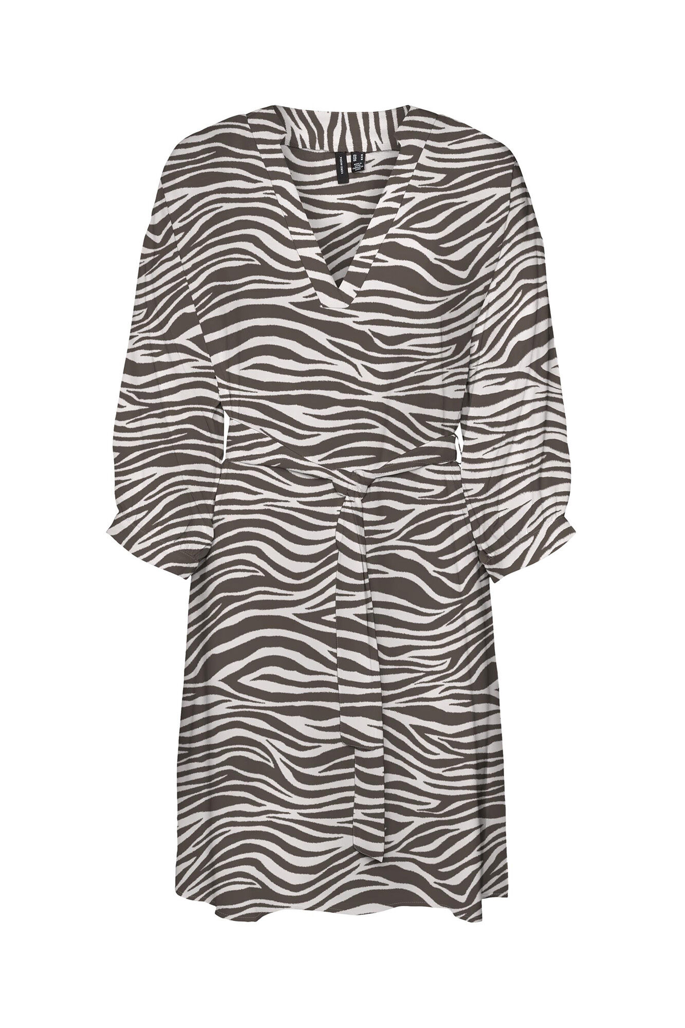 Vestido Curve French de Manga Curta - Cinza