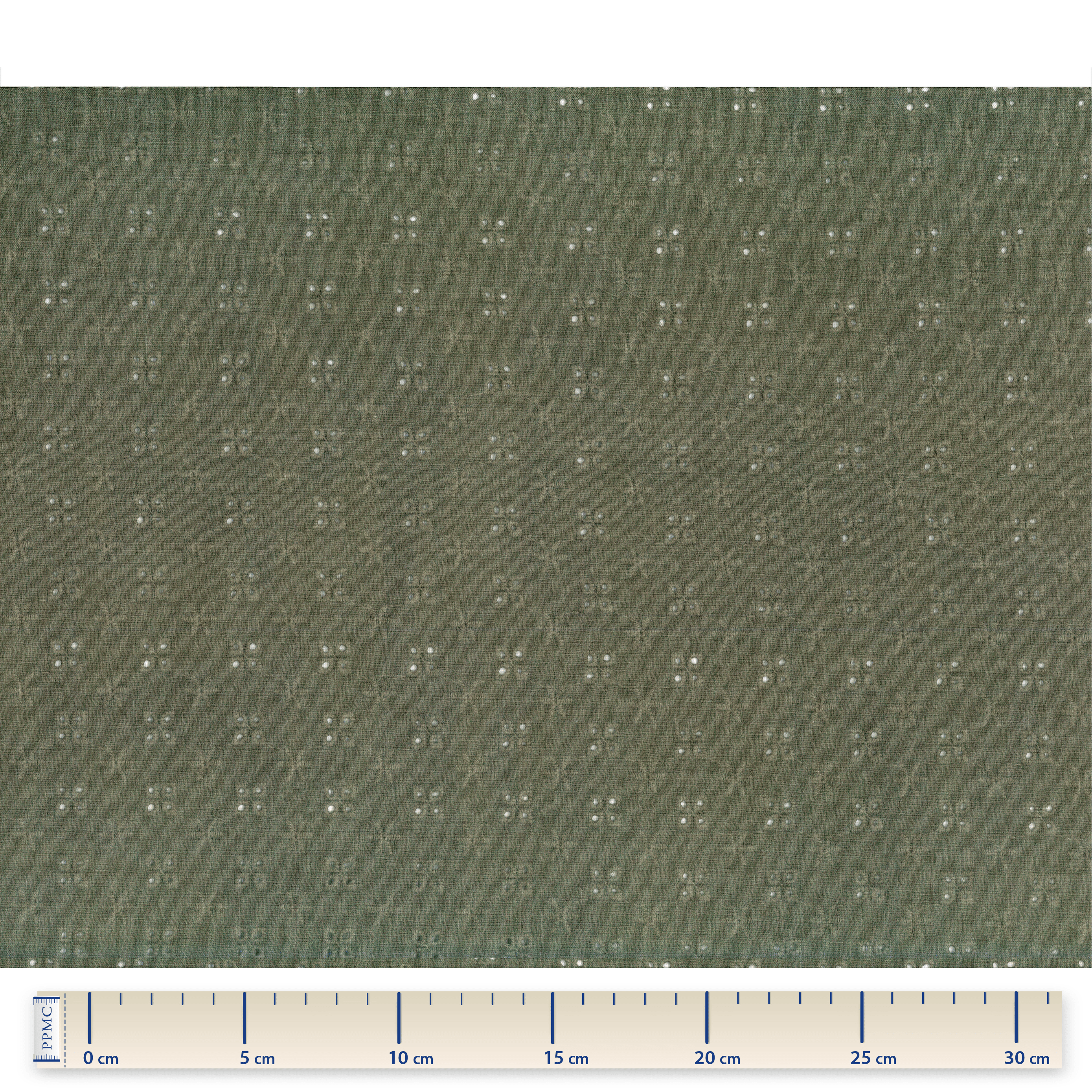 Tissu Coton Au Mètre Gaze Dentelle Kaki Ex1074