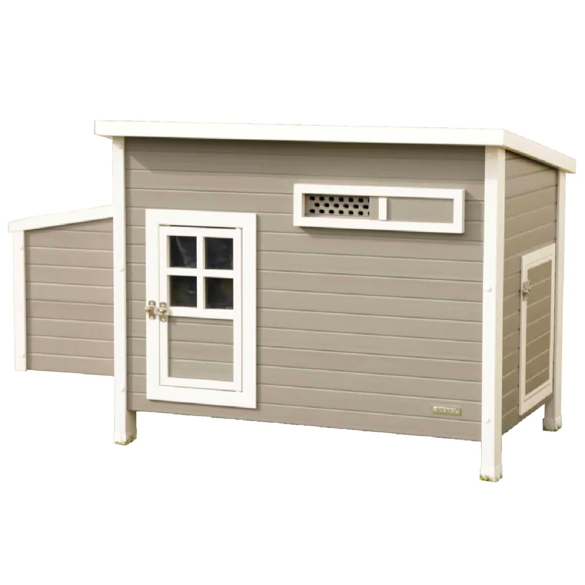 Kerbl Poulailler Barney - 137x73x83 cm - Gris et blanc
