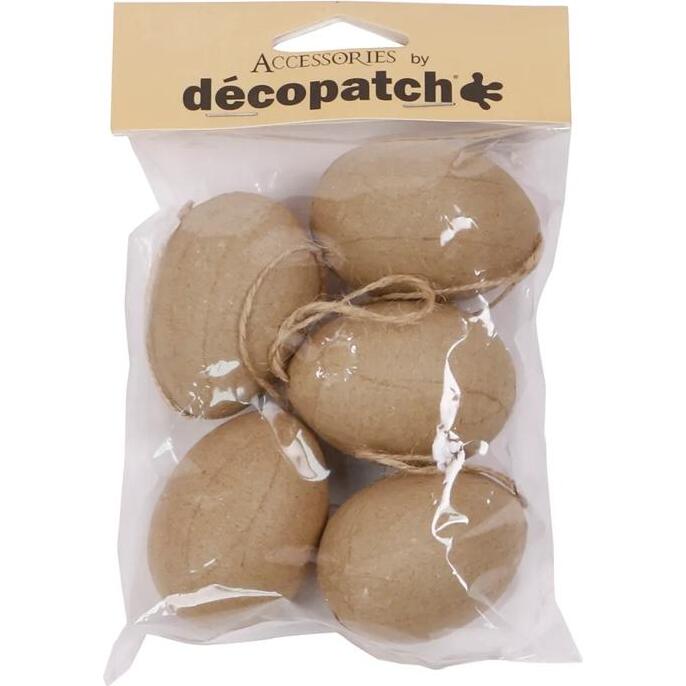 Sachet de 5 oeufs à suspendre 4x11x15cm - Kraft