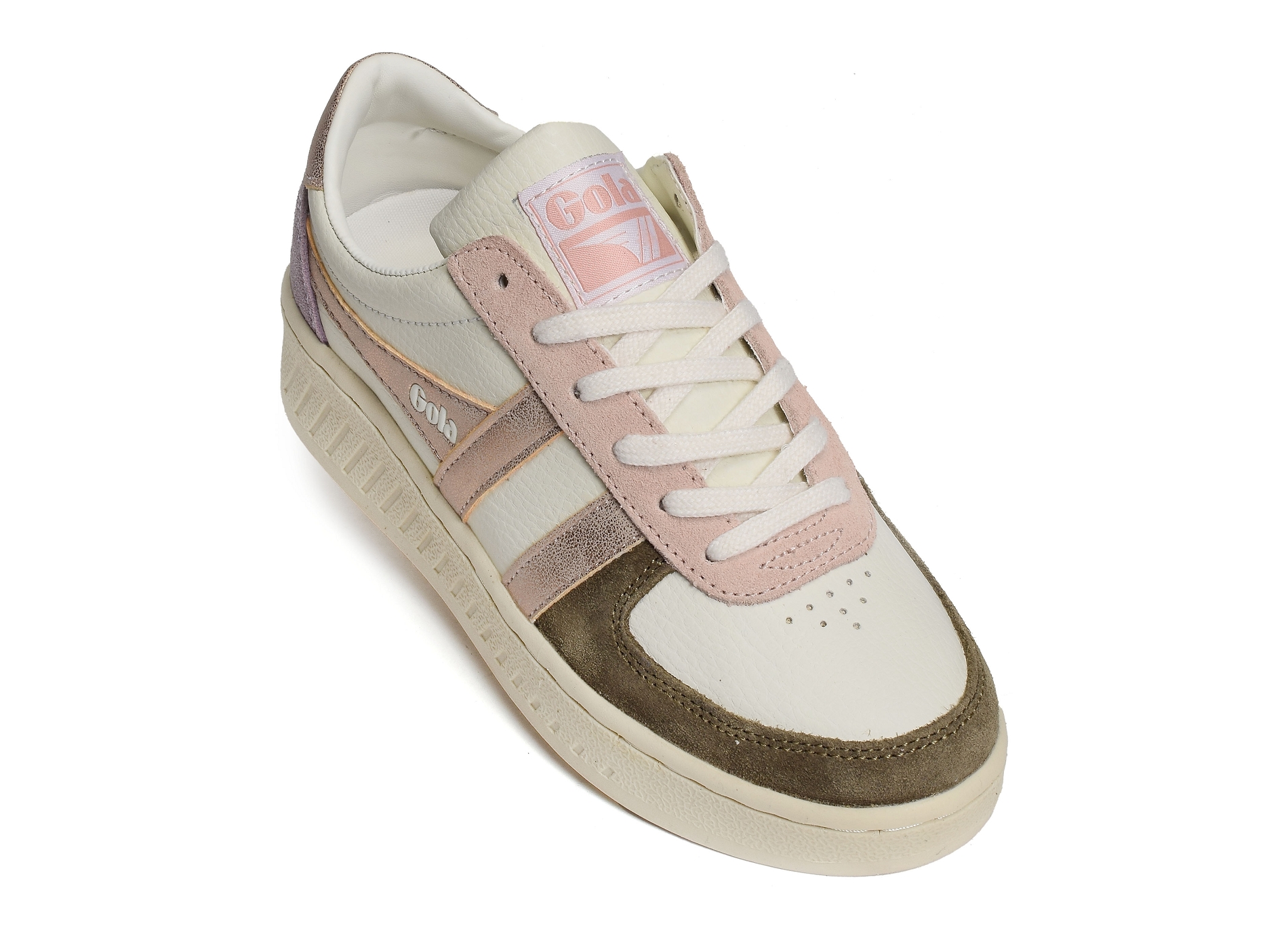 Grandslam quadrant trainers w blanc rose