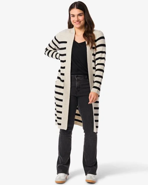 gilet maillé Lana pour femmes blanc/noir