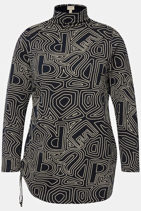 Shirt, Saumband, Stehkragen, Langarm, Biobaumwolle