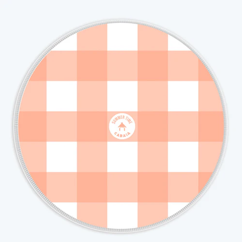 Serviette ronde Whitehaven Beach corail