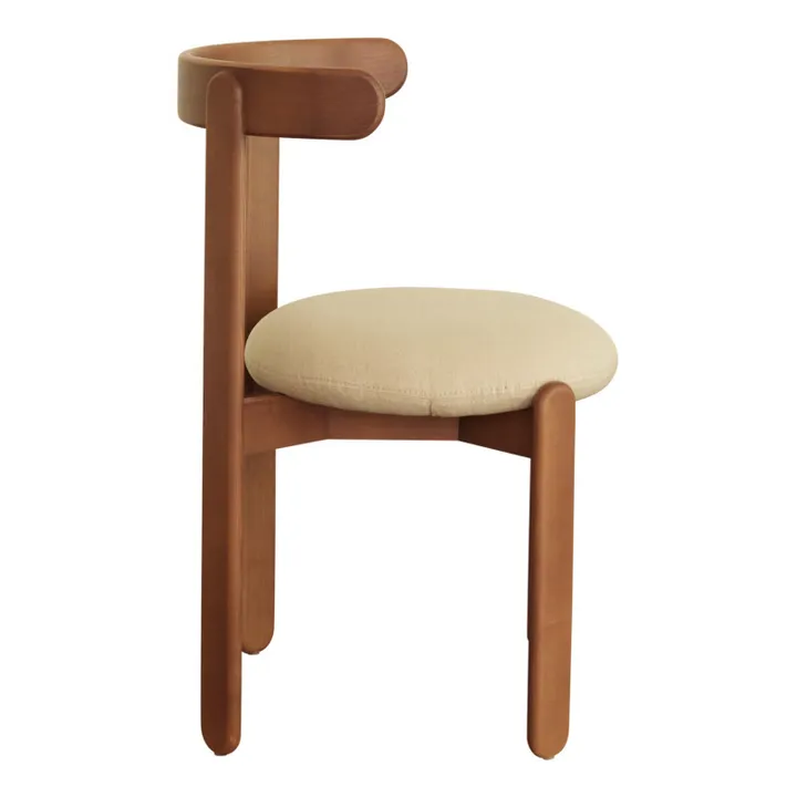 Gabrielle Paris Chaise Lilas en bois, assise en lin  | Blanc cassé