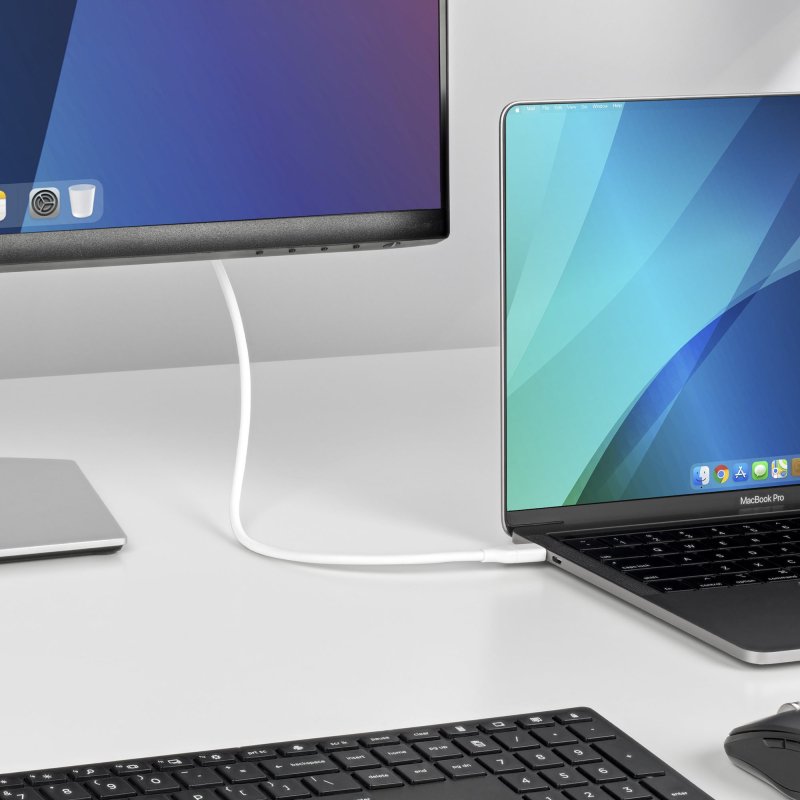 StarTech.com Câble USB-C vers DisplayPort 1.2 de 2 m, Bidirectionnel, 4K 60 Hz, Cordon Adaptateur Vidéo Blanc pour Apple MacBook Pro / Air M1 M2 M3 M4, Mac Mini / Studio, Compatible Thunderbolt