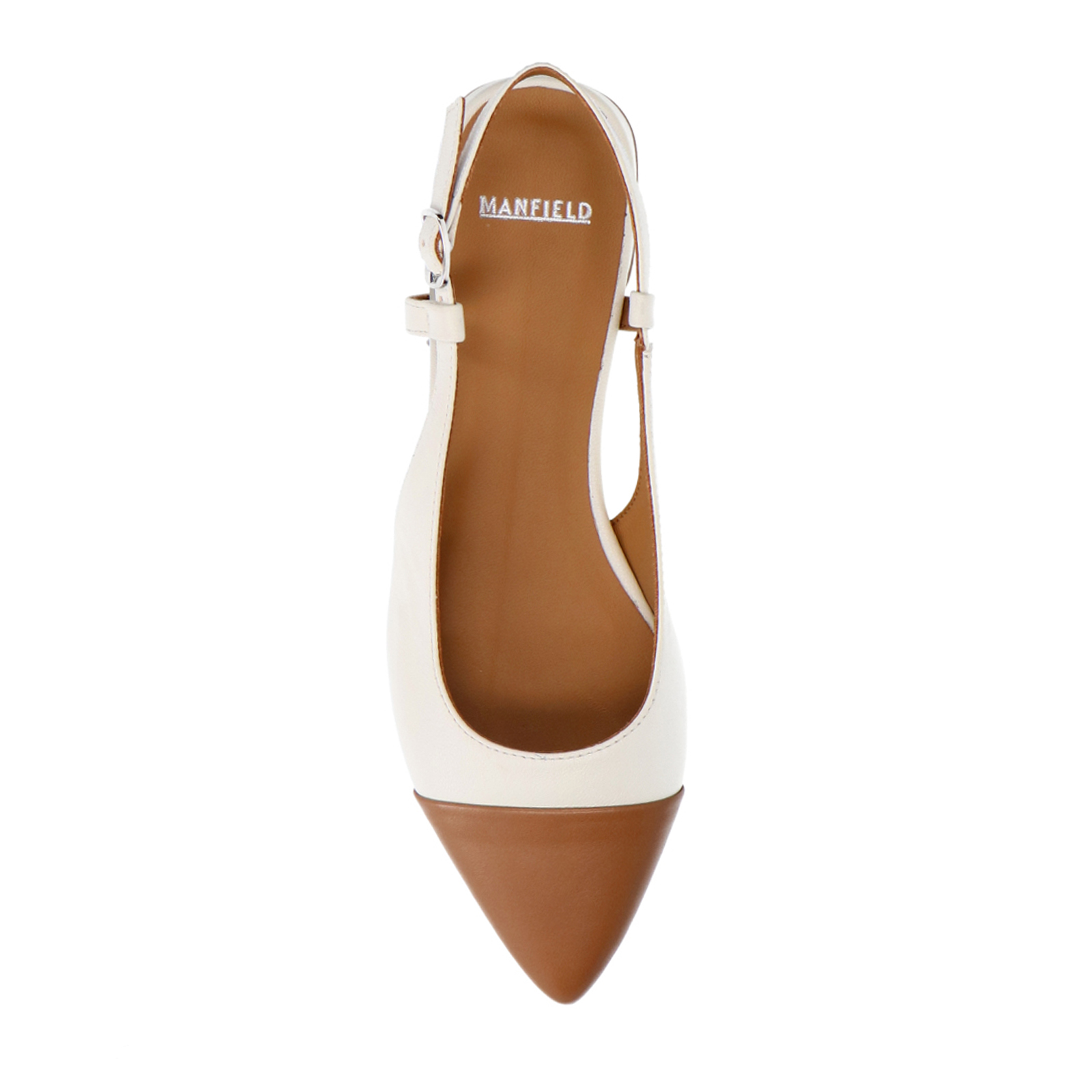 Witte leren slingbacks