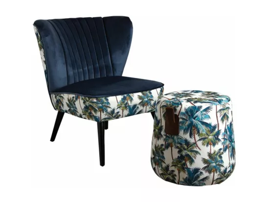Fauteuil en velours Jungle