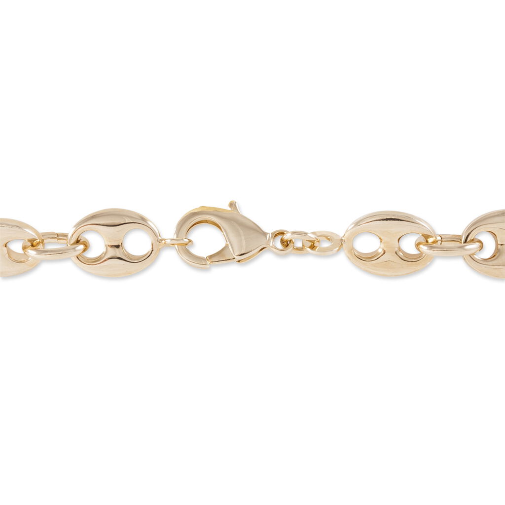 Bracelet Capucine Maille Grain De Cafe Plaque Or Jaune