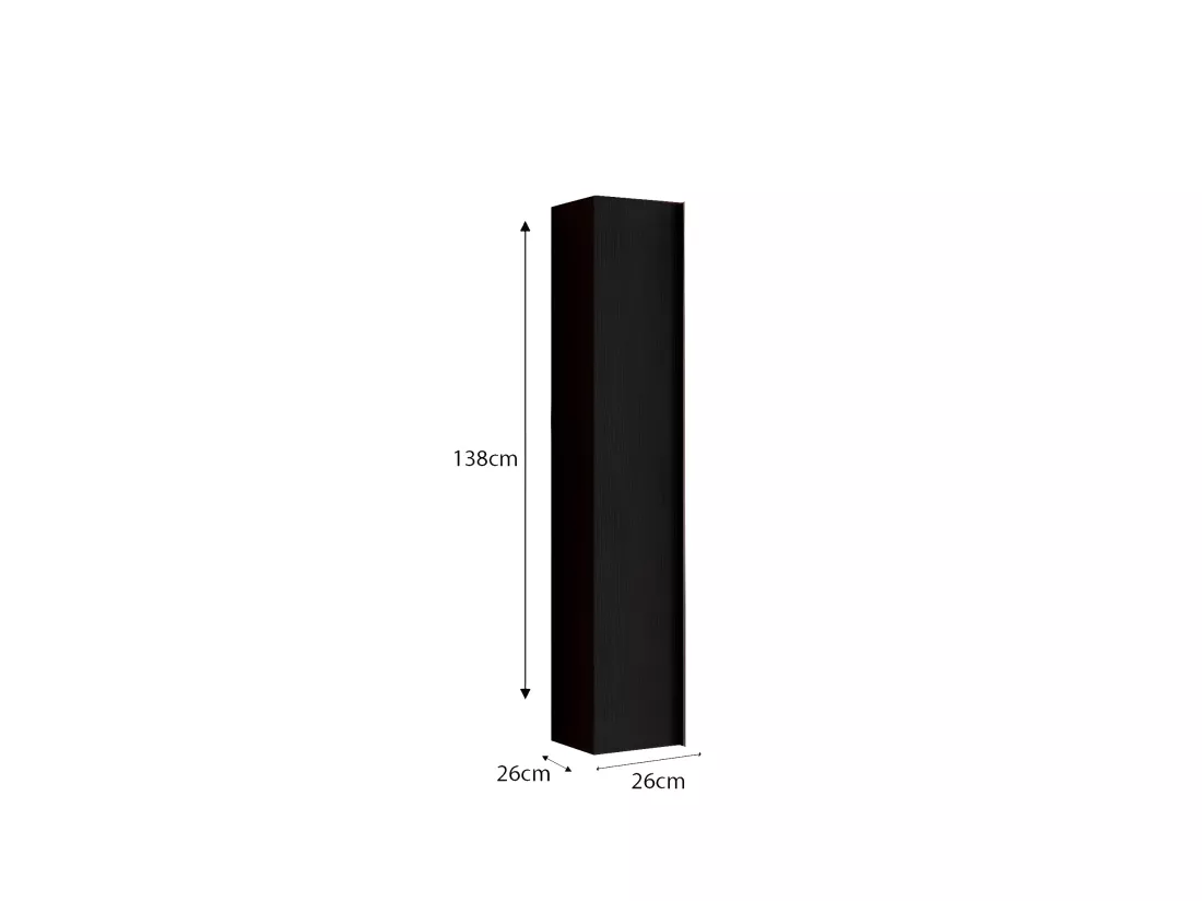 Meuble de salle de bain suspendu, 1porte, collection FRASSI. Coloris noir cendré