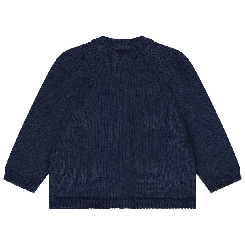 Gilet en tricot avec noeuds pour bébé fille - Bleu moyen