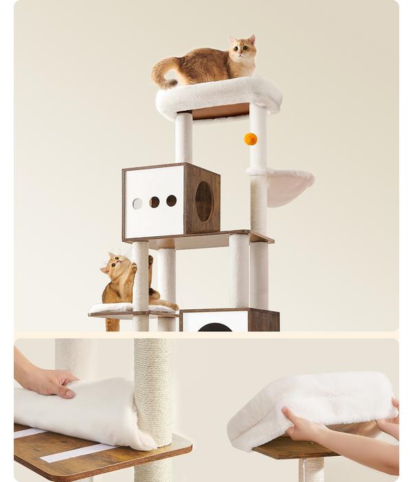 Feandrea Kratzbaum mit Katzenklo-Schrank,