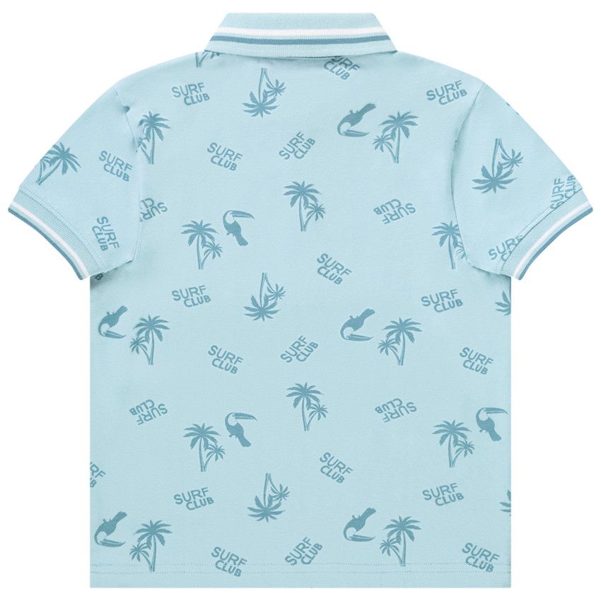 Polo manches courtes en jersey avec imprimé pour garçon - Bleu