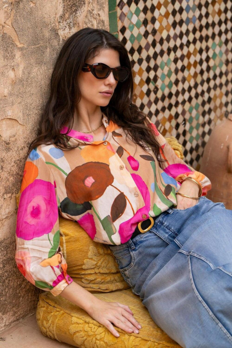 Geisha multi color dames blouse