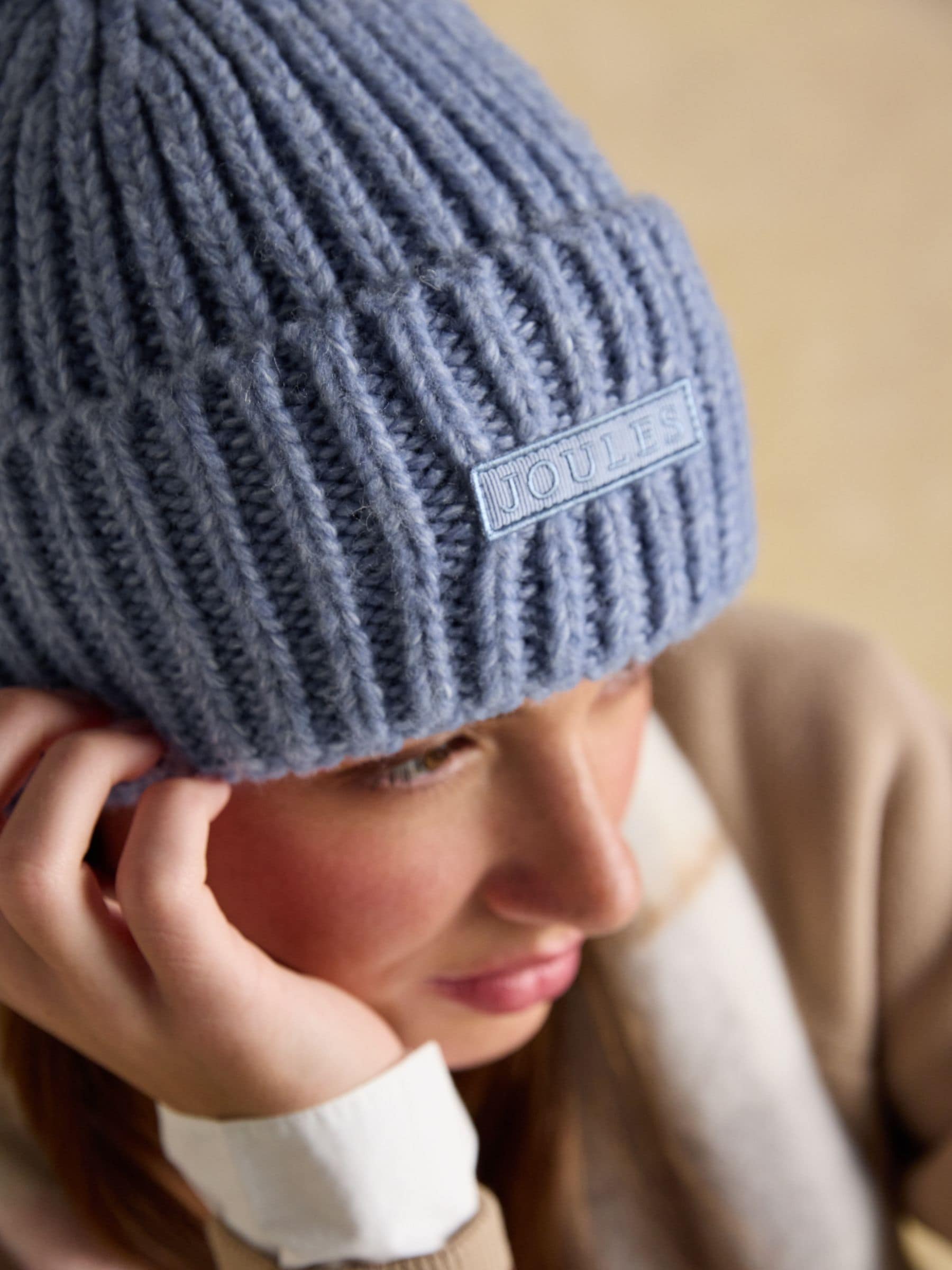 Blauw - Joules Rosa beanie-muts