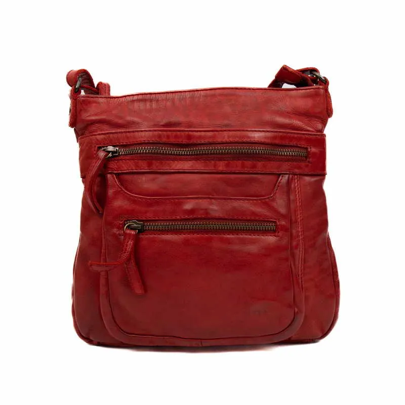 BEAR DESIGN Umhängetasche Rot Leder
