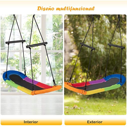 Balanço tipo ninho, 123x45 cm, altura 100-160 cm.