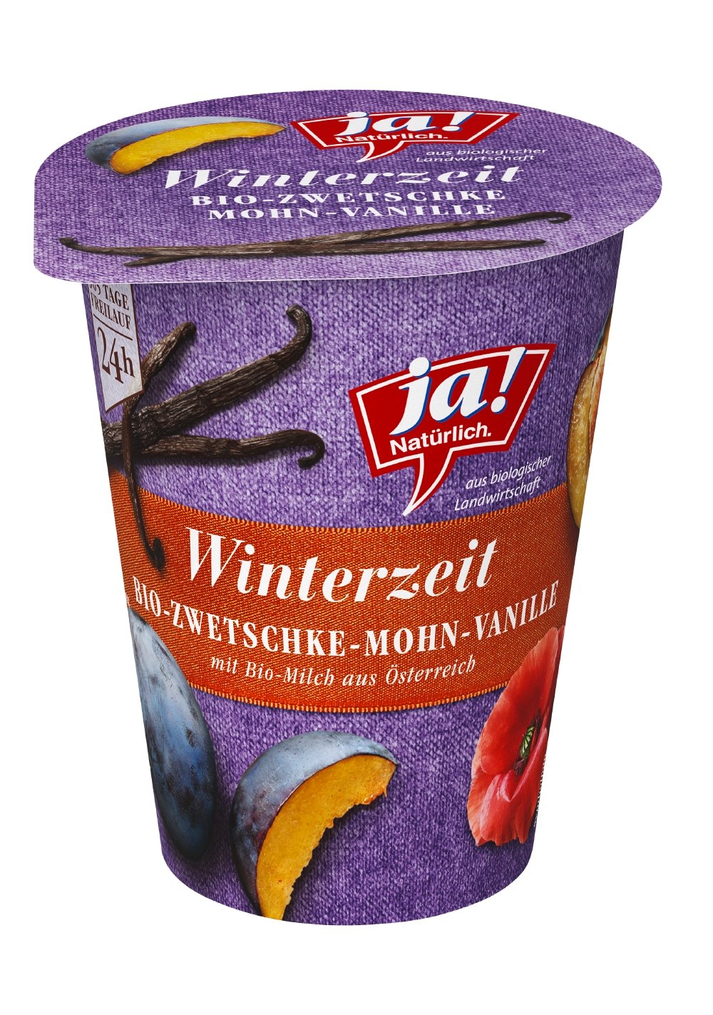 Ja! Natürlich Bio-Joghurt Zwetschke-Mohn-Vanille