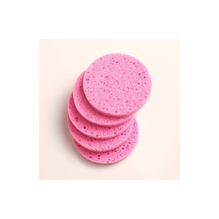 Zellulose-Gesichtsreinigungsschwämme Pink 5 Stück
