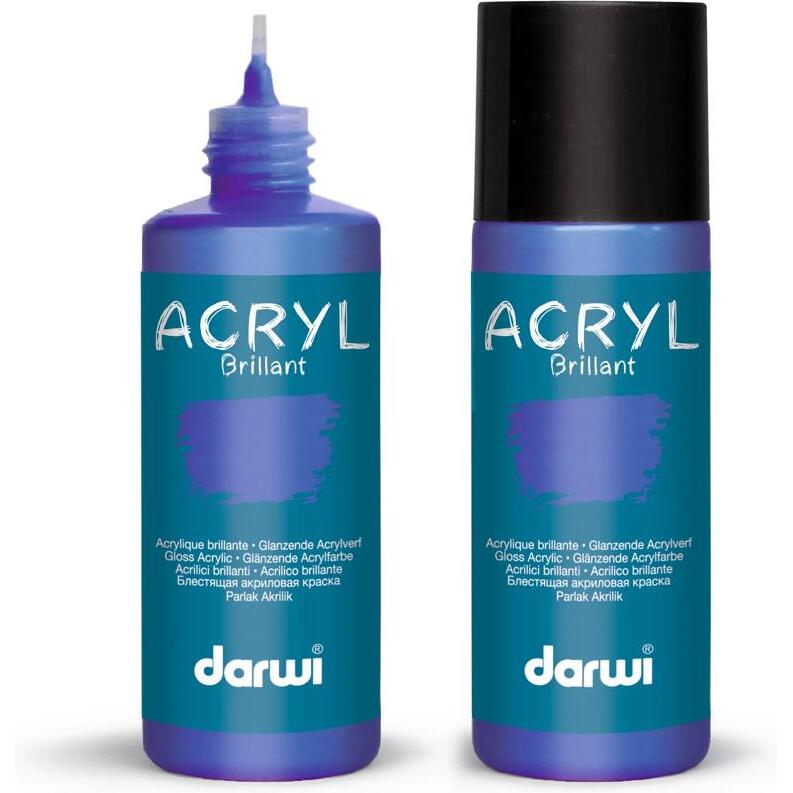 Darwi Flacon de 80 ml de Peinture Acrylique Universelle Brillante - Bleu outremer