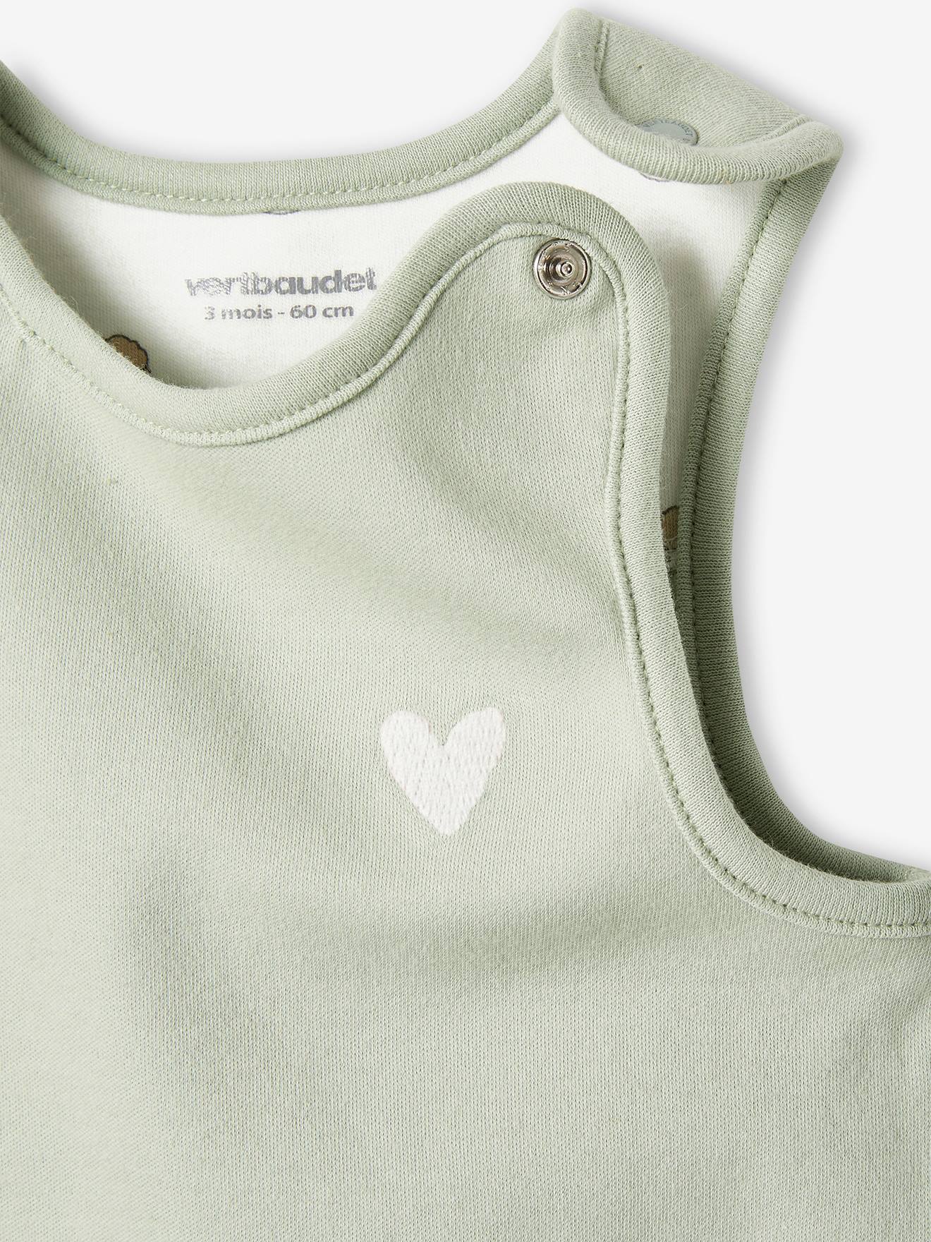 Kit para recém-nascido com 6 peças de roupa personalizáveis + bolsa de tecido verde-água