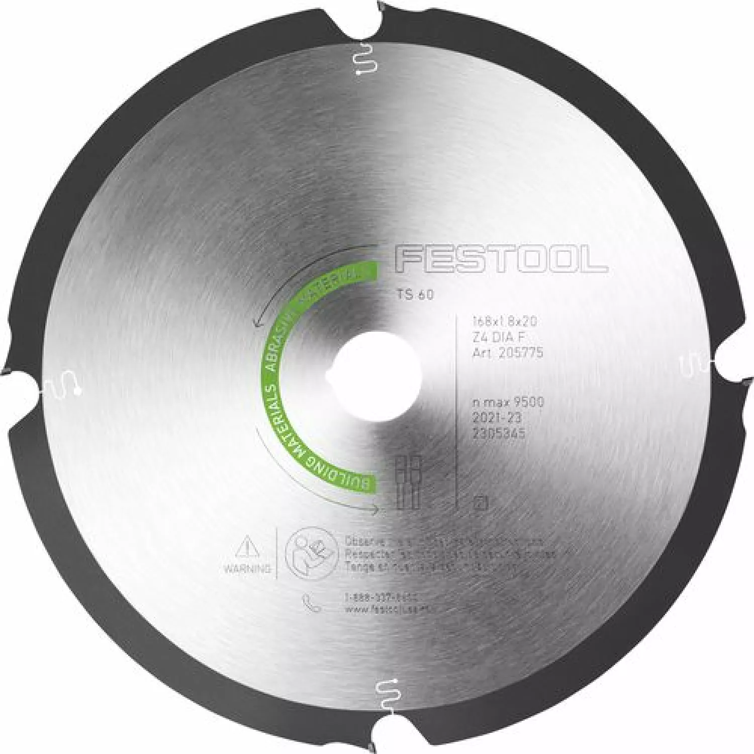 Festool 205769 Diamant-cirkelzaagblad - DIA 168x1,8x20 - 4T - ABRASIVE MATERIALS