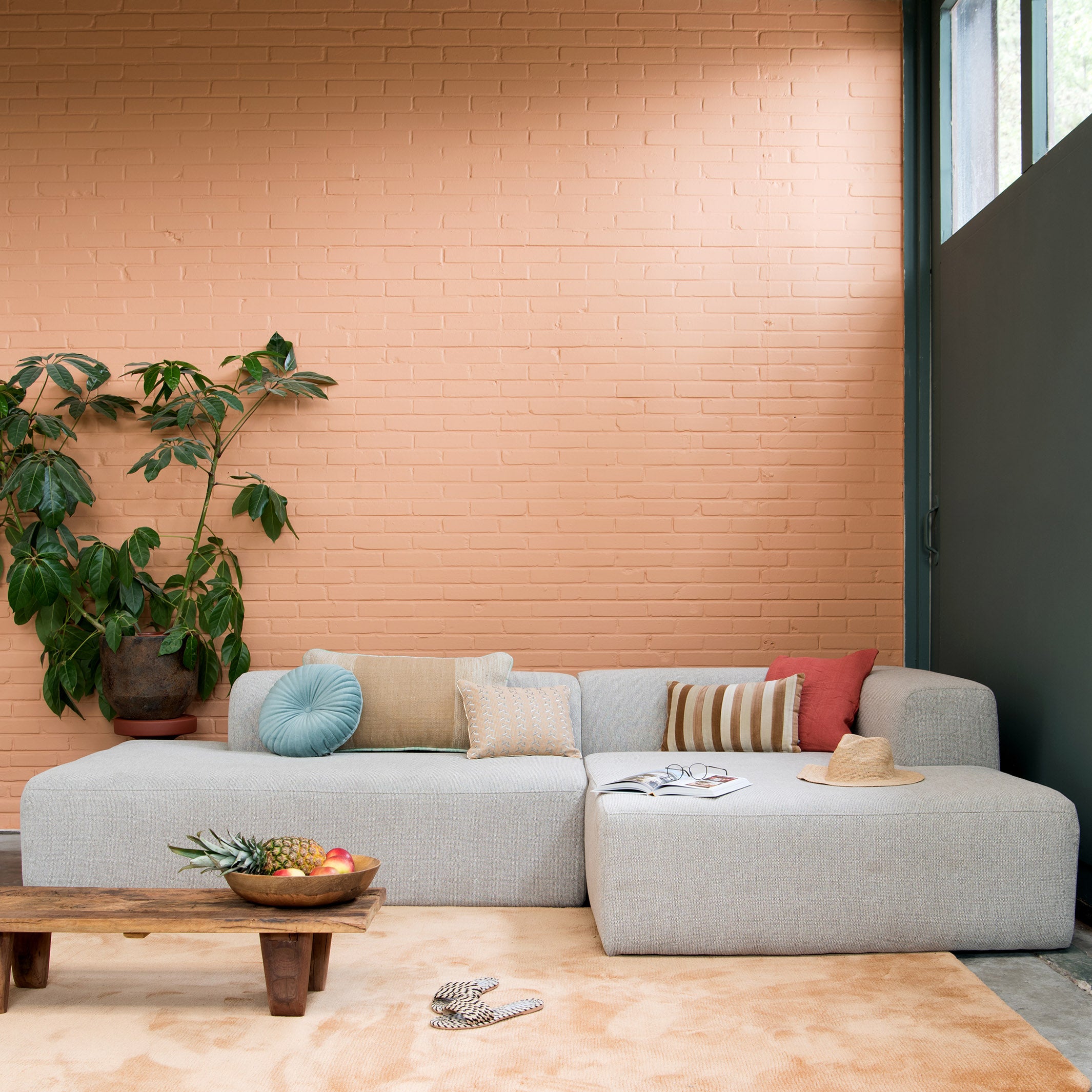 4X6 SOFA X6 modulaire hoekbank B rechts  beige melange - 288 cm