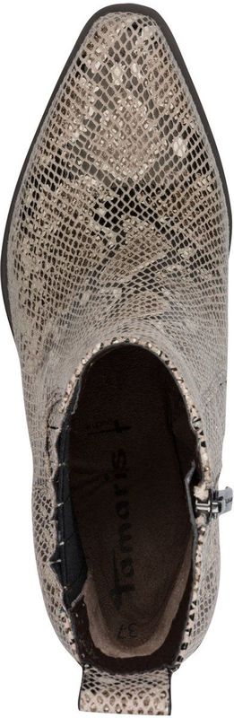Tamaris - Chelsea Boots - Beige - Slangenprint - Met Rits