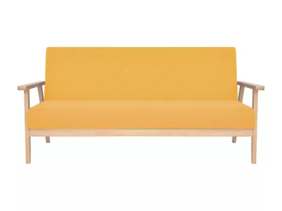 NETTLIFE Ensemble de canapé 2 pcs Tissu jaune