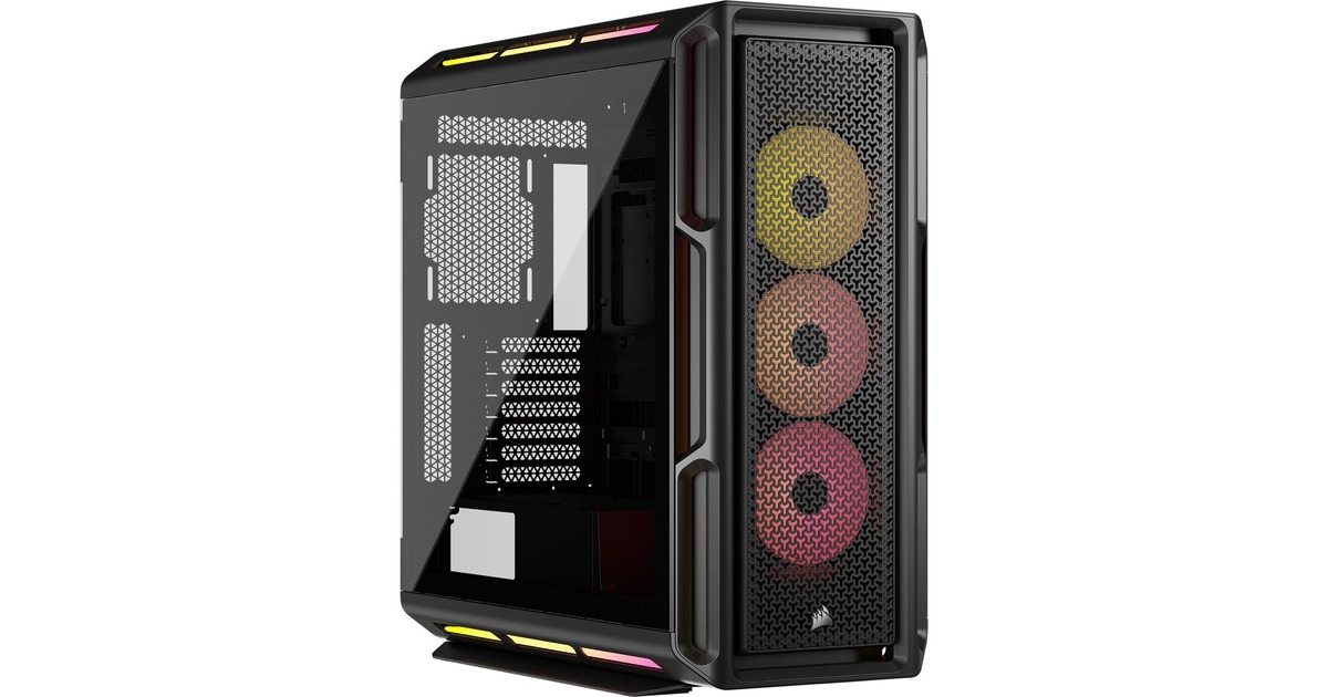 CorsairiCUE LINK 5000T LX RGB midi tower behuizing  (Zwart | 4x USB-A | 1x USB-C | RGB | Tempered Glass)