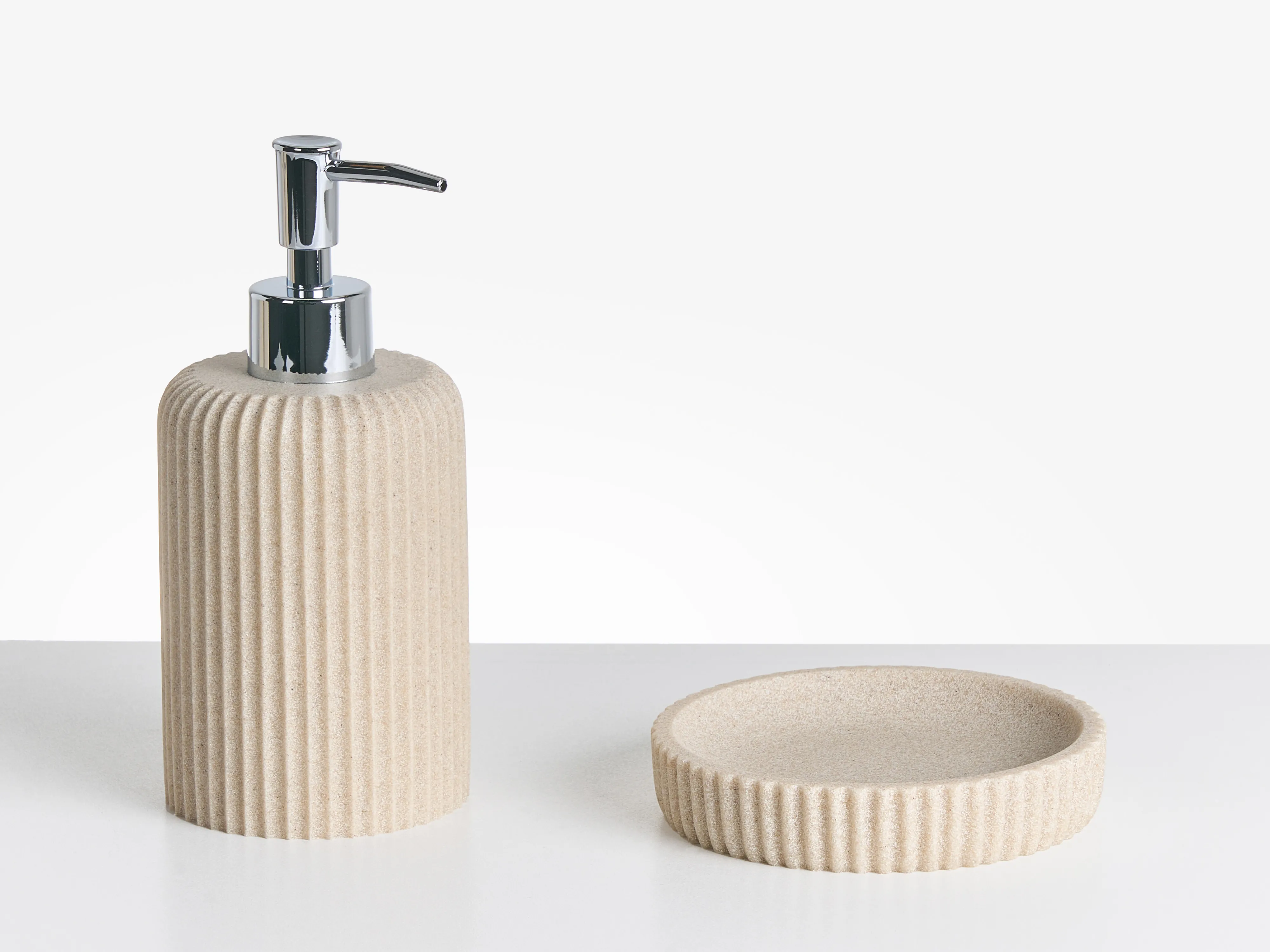 5-delige badkameraccessoireset CAMANA Lichtbeige