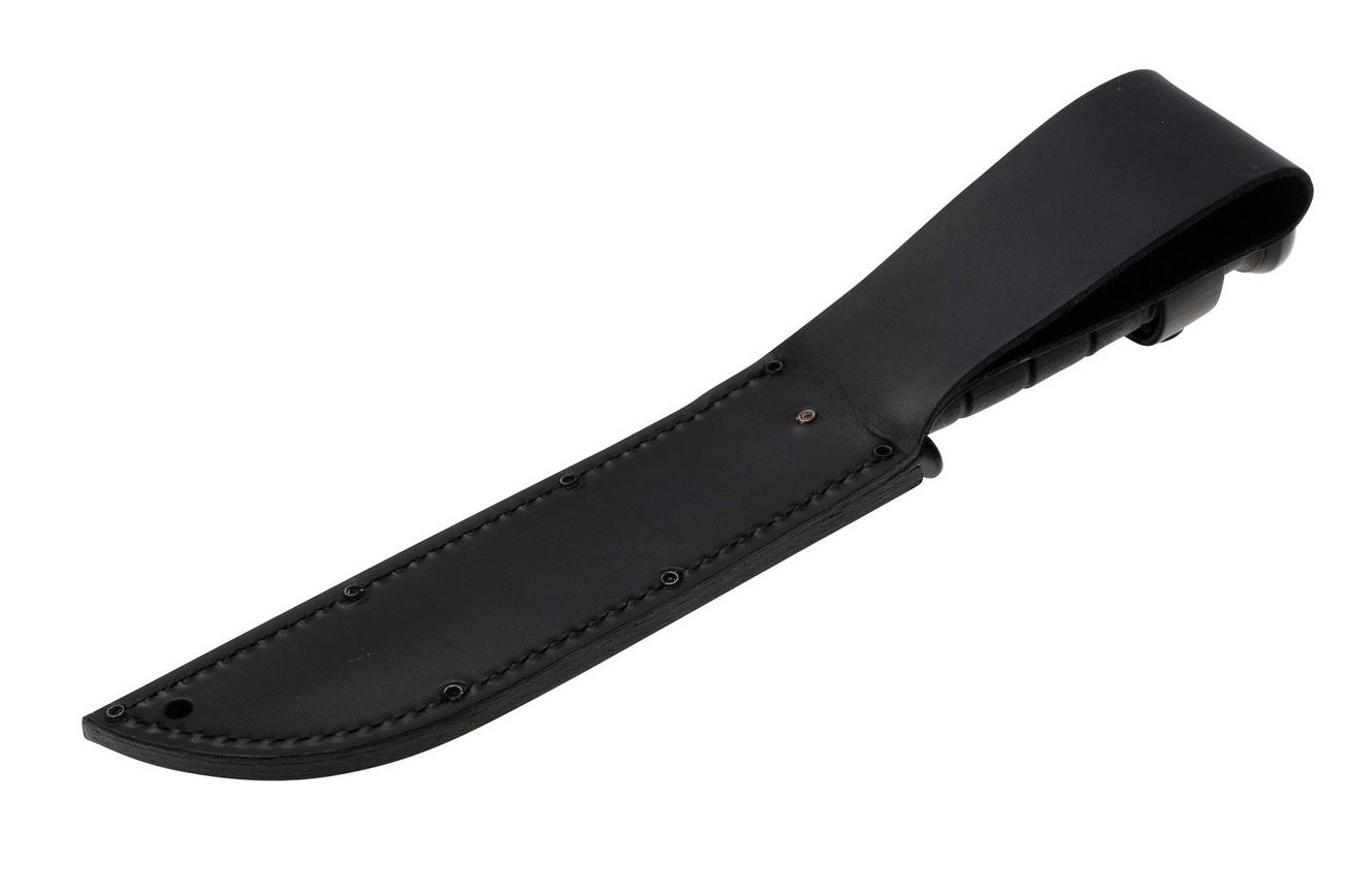 KA-BAR 1212 deels gekarteld, vaststaand mes, lederen foedraal
