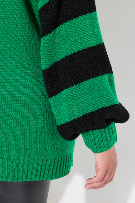 Pullover, oversized, HAPPY, Ringel-Ärmel
