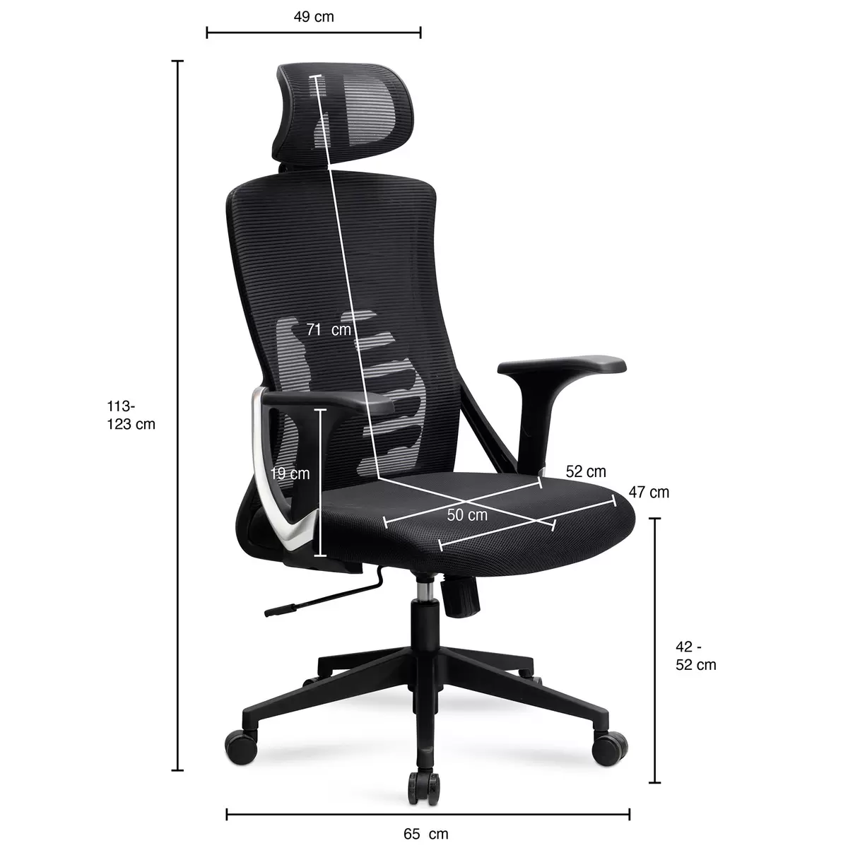 Bürostuhl Granada schwarz,silber