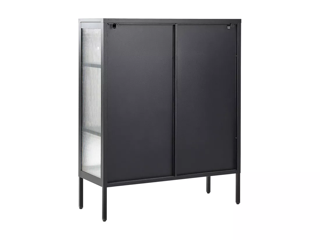Vitrine en verre LERRYN Métal 90 cm Noir