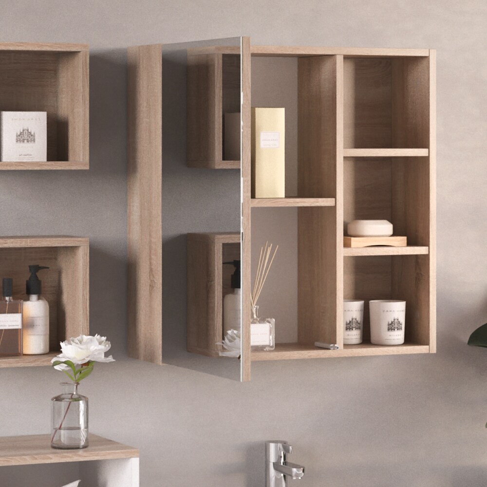 Vicco Spiegelschrank Badspiegel Badschrank Senyo Sonoma Badezimmerspiegel
