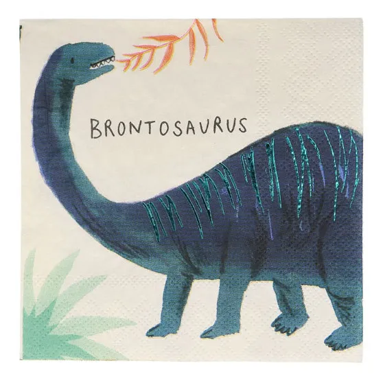 Meri Meri Serviettes en papier Dinosaures - Set de 16