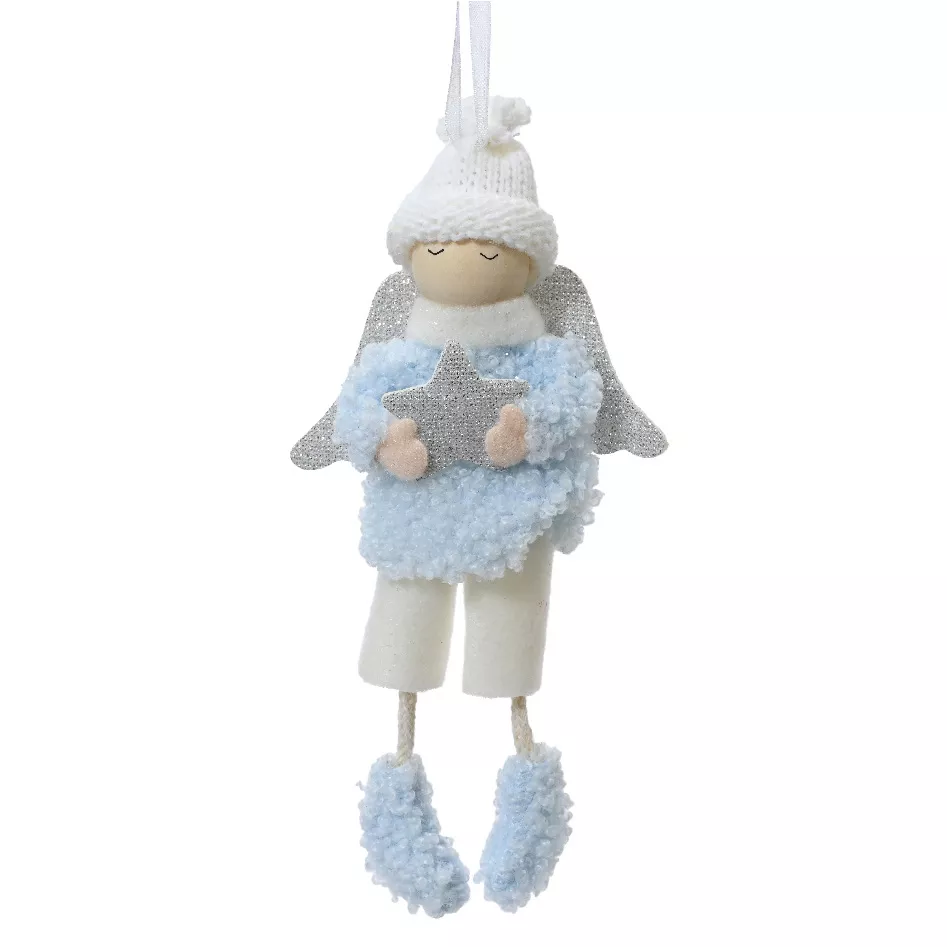 Ange à suspendre (H16 cm) Petit Garçon étoilé Bleu