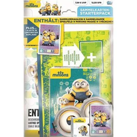 Topps Minions Starterpack Sammelablum für Karten, mit Maske, inkl.1 Päckchen Karten und 1 Karte