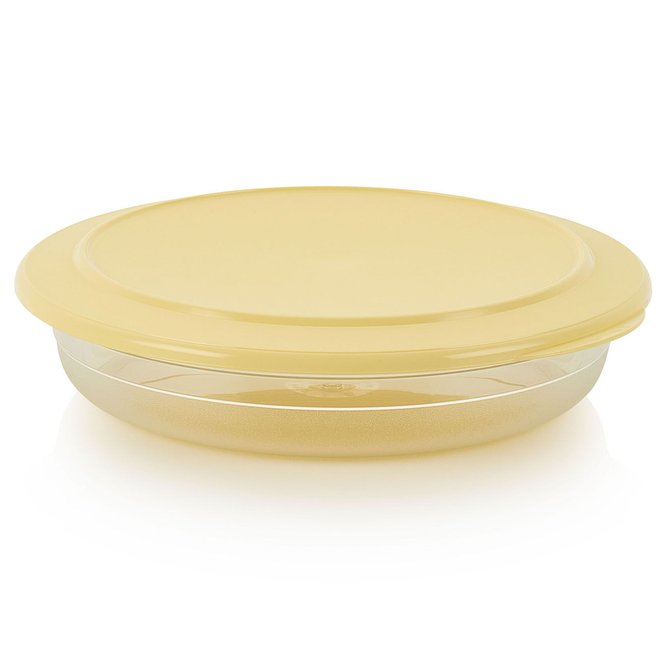 Tupperware Plat de service avec couvercle transparent/couvercle jaune - 1.3L