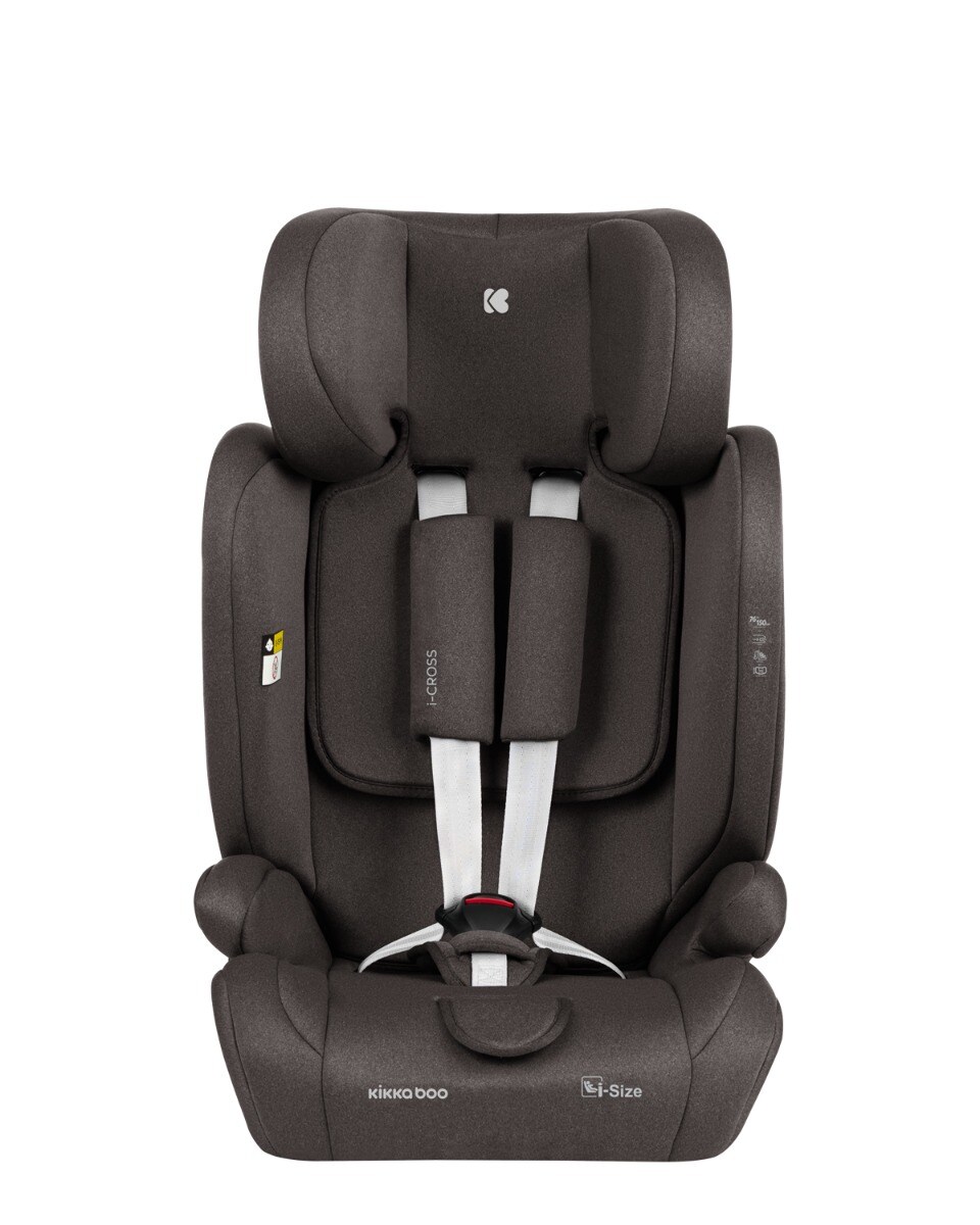 Kikkaboo Kindersitz i-Cross i-Size (76-150cm) Isofix Top Tether Kopfstütze Gurt braun