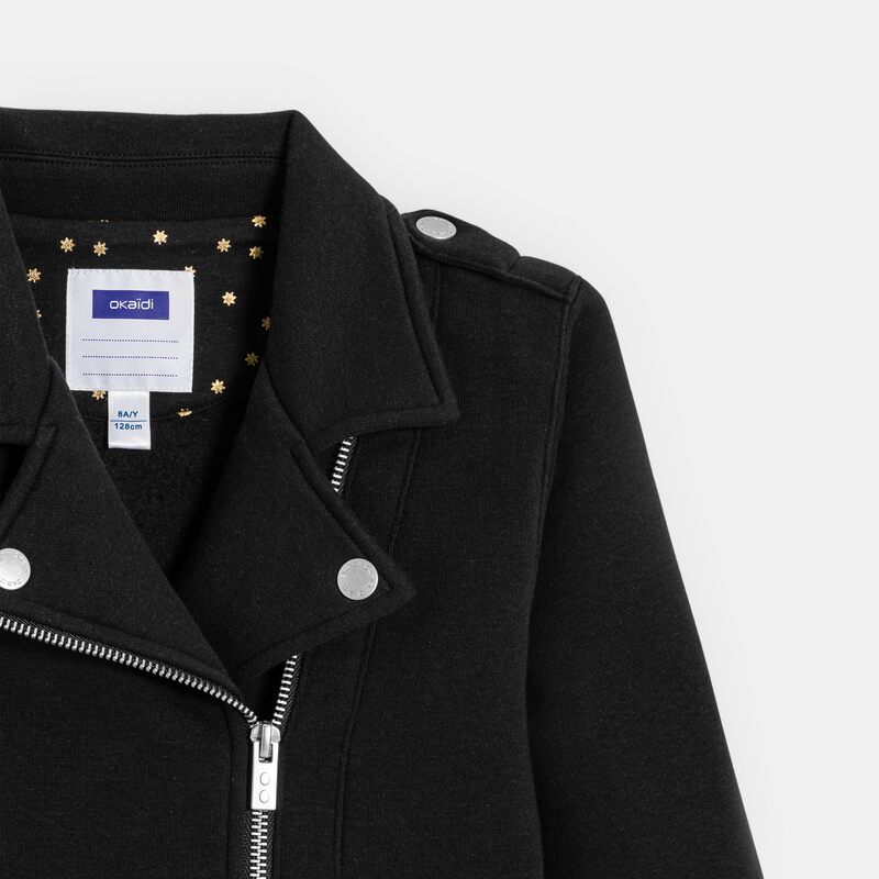 Blouson Perfecto en molleton noir Fille