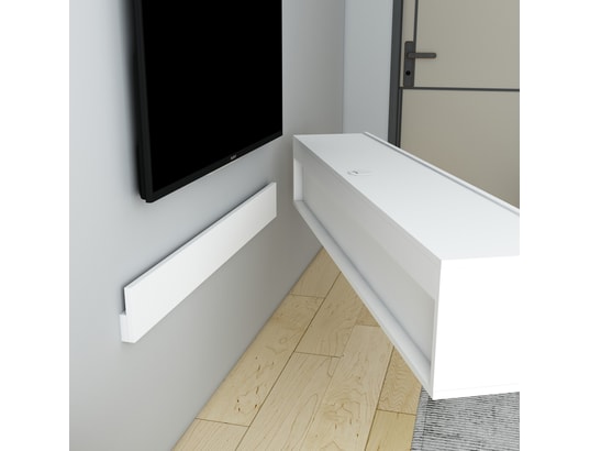 CONCEPT1 - Meuble TV Denby - Blanc 160 x 29,6 x 31,4